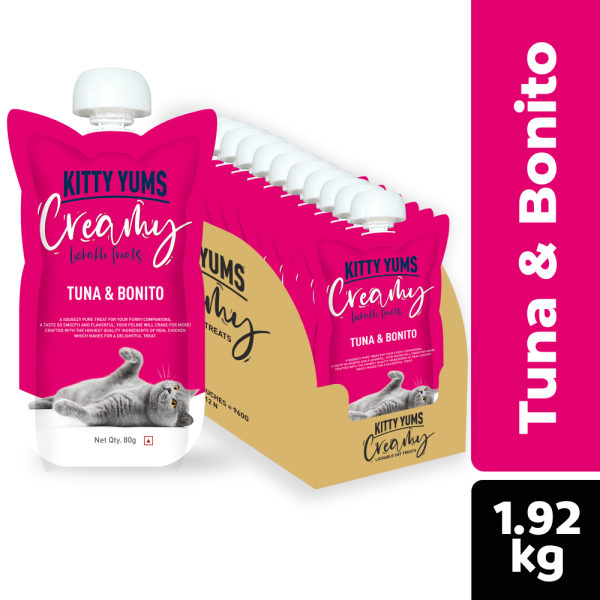 Kitty Yums Lickable Tuna & Bonito Creamy Cat Treat Supply