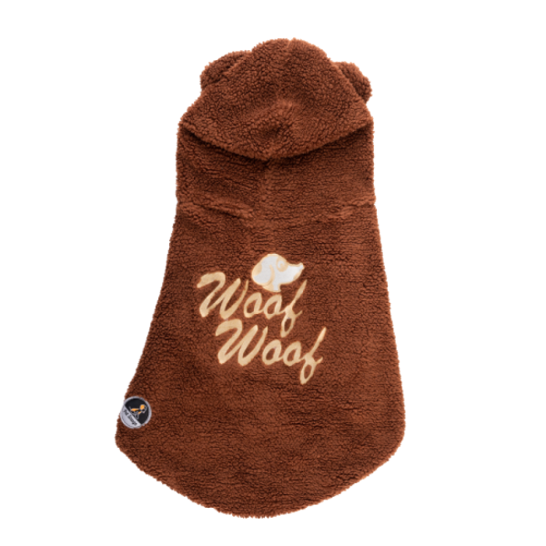 Petsnugs Woof Woof Sweatshirt for Dogs and Cats (Dark Brown) Hot on Sale