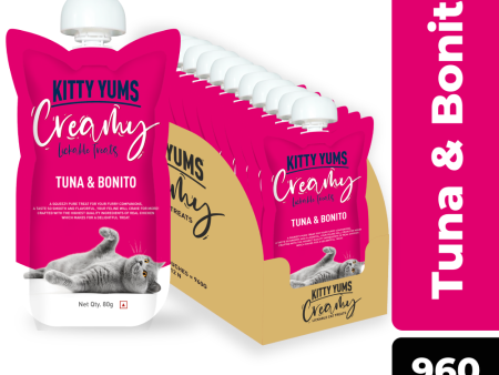 Kitty Yums Lickable Tuna & Bonito Creamy Cat Treat Supply