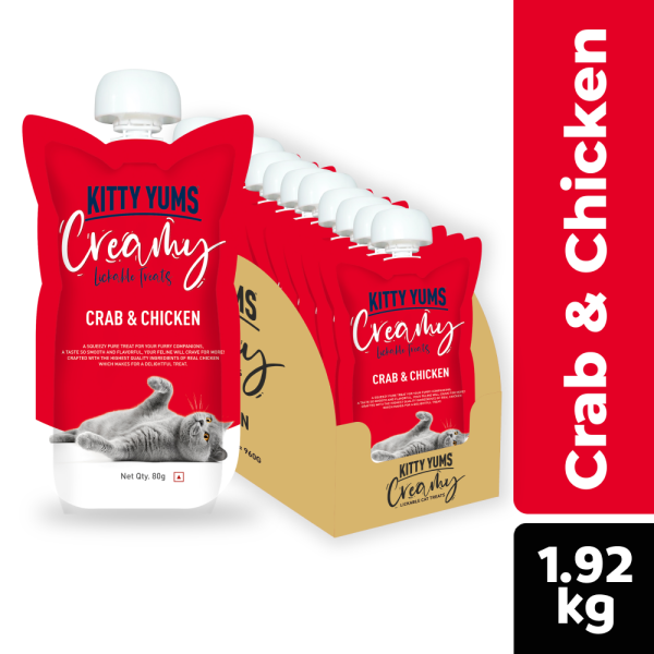 Kitty Yums Lickable Crab & Chicken Creamy Cat Treat For Discount