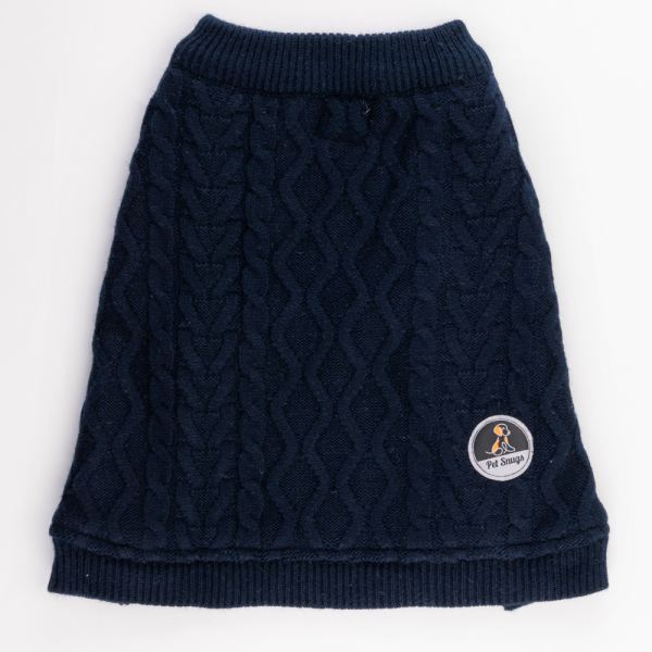 Petsnugs Cable Knit Sweater for Dogs and Cats (Navy Blue) For Cheap