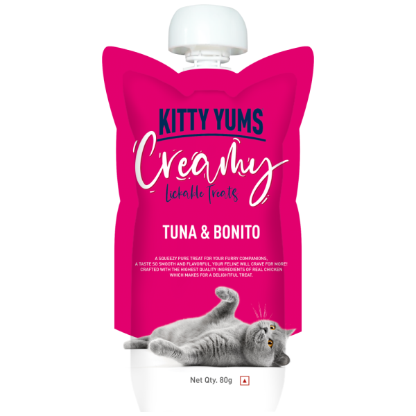 Kitty Yums Lickable Tuna & Bonito Creamy Cat Treat Supply