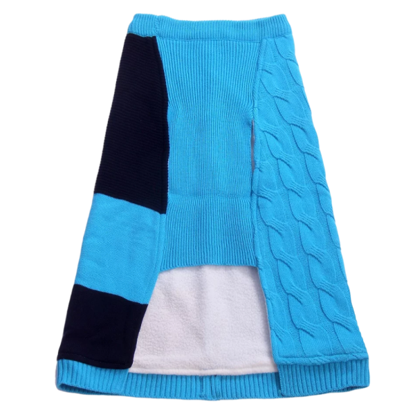 Petsnugs Half Cable Half Fully Fashion Sweater for Dogs and Cats (Blue Black) For Discount