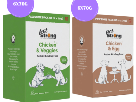 PetStrong Chicken and Veggies & Chicken and Egg in Gravy Wet Food for Dogs Combo Cheap