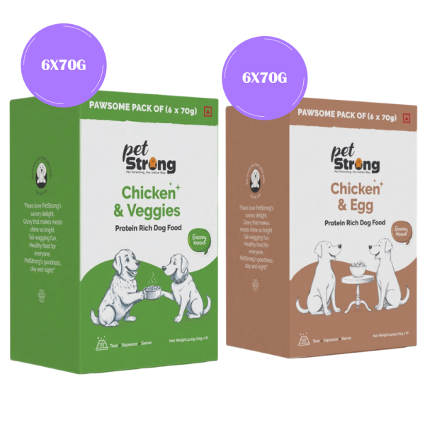 PetStrong Chicken and Veggies & Chicken and Egg in Gravy Wet Food for Dogs Combo Cheap