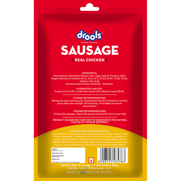 Drools 100% Real Chicken Sausage Treat for Dogs Online now