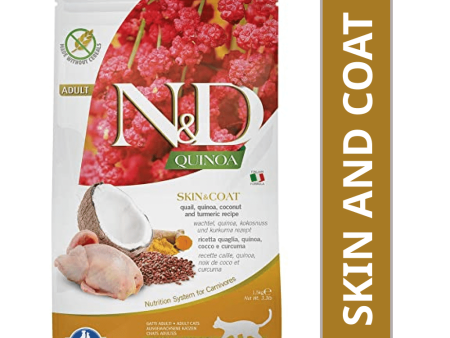 Farmina N&D Quinoa Quail Coconut & Turmeric Skin & Coat Grain Free Adult Cat Dry Food (Limited Shelf Life) Hot on Sale