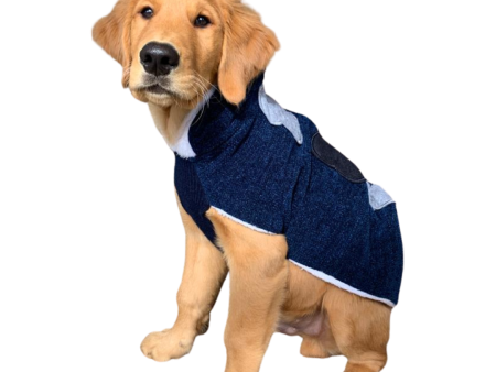 Pet Snugs Fur Coated 3 Bones Sweaters for Dogs (Dark Blue) Online Hot Sale