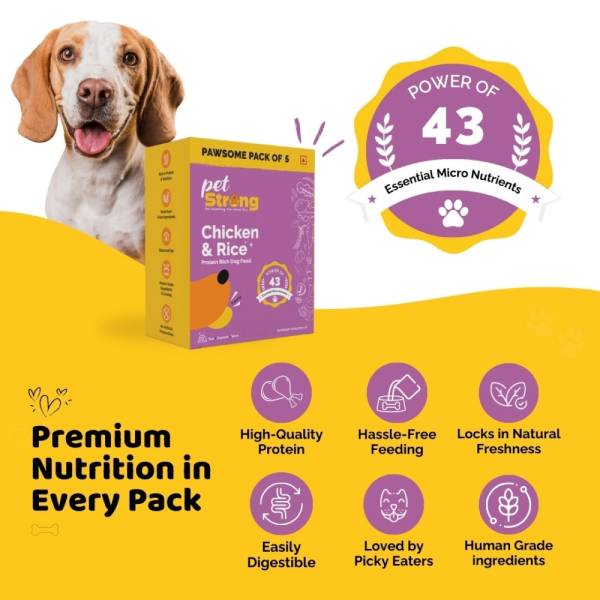 PetStrong Chicken and Rice Fresh Food and 2.2  Meal Protein Booster for Dogs Combo Online Sale