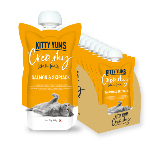 Kitty Yums Lickable Salmon & Skipjack Creamy Cat Treat For Discount