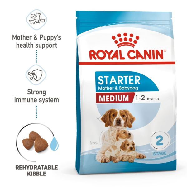 Royal Canin Medium Starter Dry Food for Medium Breed Dog and Puppies (Limited Shelf Life) Discount