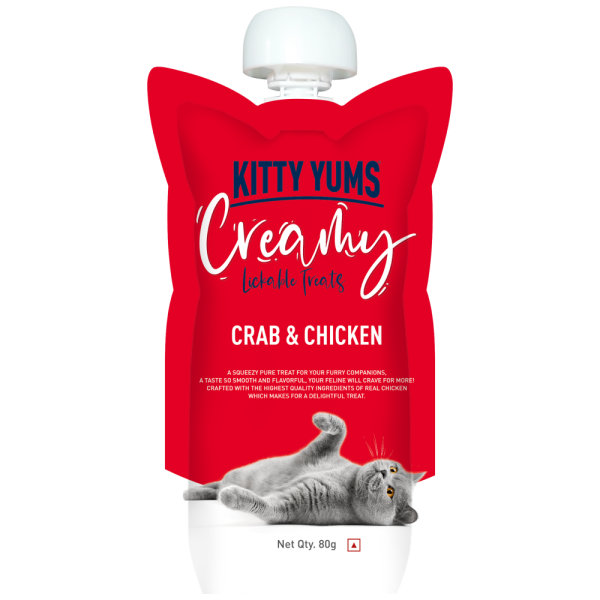 Kitty Yums Lickable Crab & Chicken Creamy Cat Treat For Discount