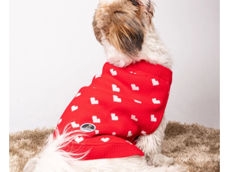 Petsnugs Heart Sweater for Dogs and Cats (Red) on Sale