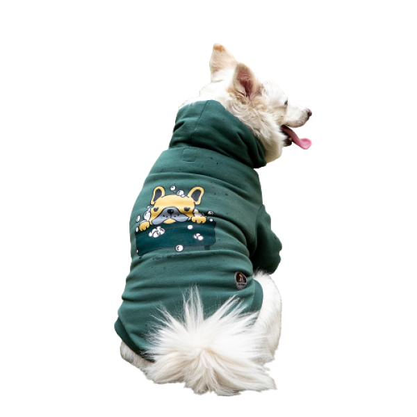 Pet Snugs Dog Bathtub Print Sweatshirt for Dogs (Green) For Sale