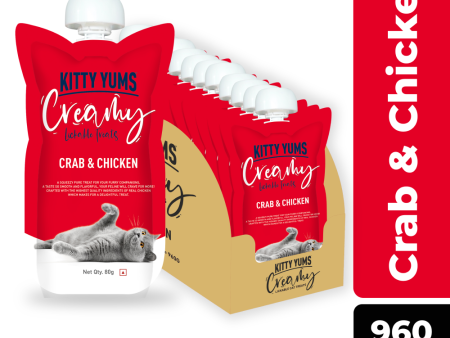 Kitty Yums Lickable Crab & Chicken Creamy Cat Treat For Discount