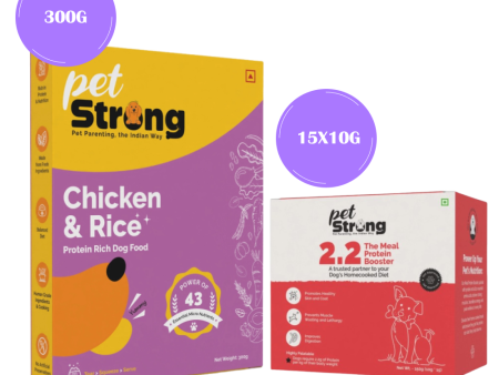 PetStrong Chicken and Rice Fresh Food and 2.2  Meal Protein Booster for Dogs Combo Online Sale