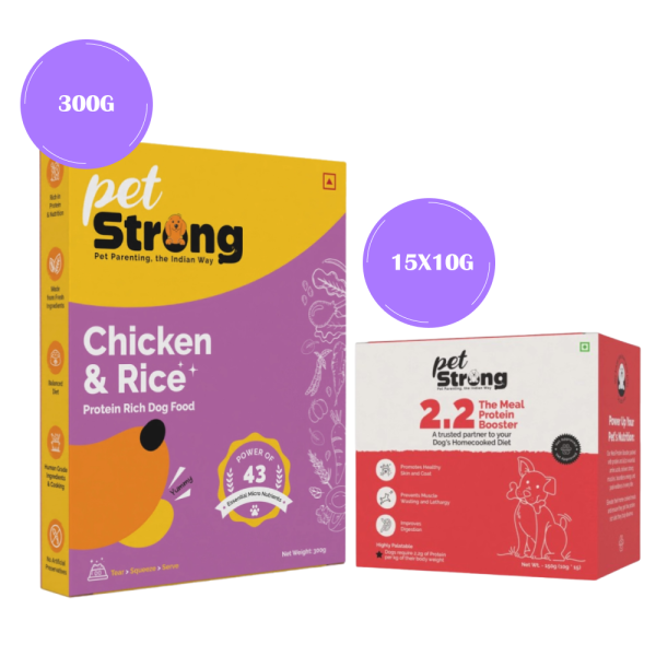 PetStrong Chicken and Rice Fresh Food and 2.2  Meal Protein Booster for Dogs Combo Online Sale