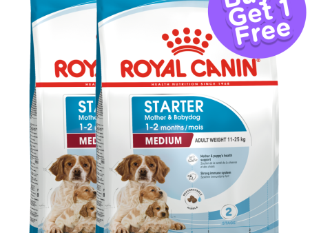 Royal Canin Medium Starter Dry Food for Medium Breed Dog and Puppies (Buy 1 Get 1) (Limited Shelf Life) Supply