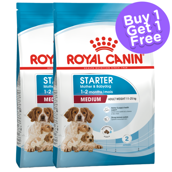 Royal Canin Medium Starter Dry Food for Medium Breed Dog and Puppies (Buy 1 Get 1) (Limited Shelf Life) Supply