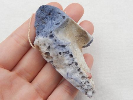 Natural Blue Fossil Coral Pendant Bead 73x38x22mm, 40.3g For Discount