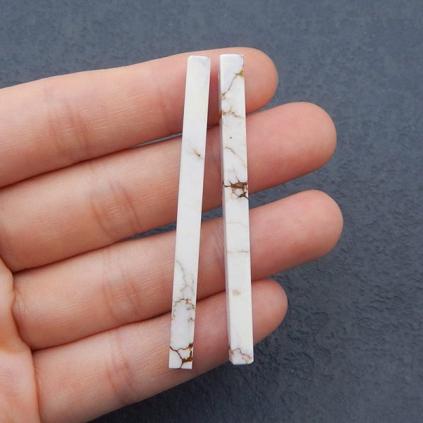 Natural Howlite Long Earring Beads 56x4mm, 5.6g Fashion