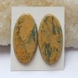 Natural Green Opal Cabochons Paired 31x15x3mm, 5.7g Discount