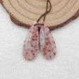 Natural Red Dalmatian Jasper Earring Beads 27x11x4mm, 3.8g For Sale