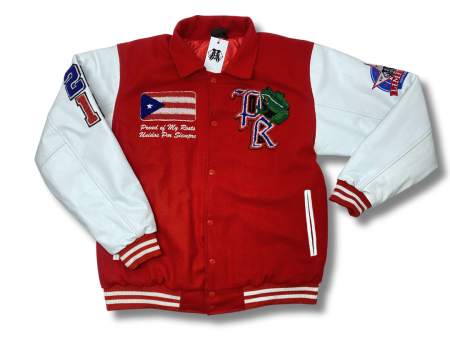 Premium Puerto Rico (RED)Varsity Jacket on Sale