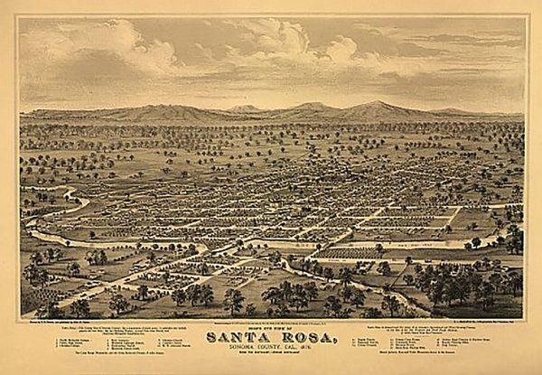 Santa Rosa, California by E S Glover, 1876 Hot on Sale