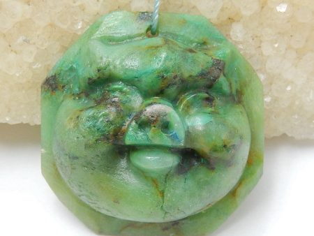 Natural Chrysocolla Carved pig head Pendant Bead 37x27x18mm, 26.1g Sale