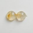 Natural Gold Rutilated Quartz Cabochons Paired 8x4mm, 1.3g Cheap