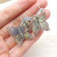 Natural Labradorite Carved butterfly Earring Beads 27x27x6mm, 11g Supply