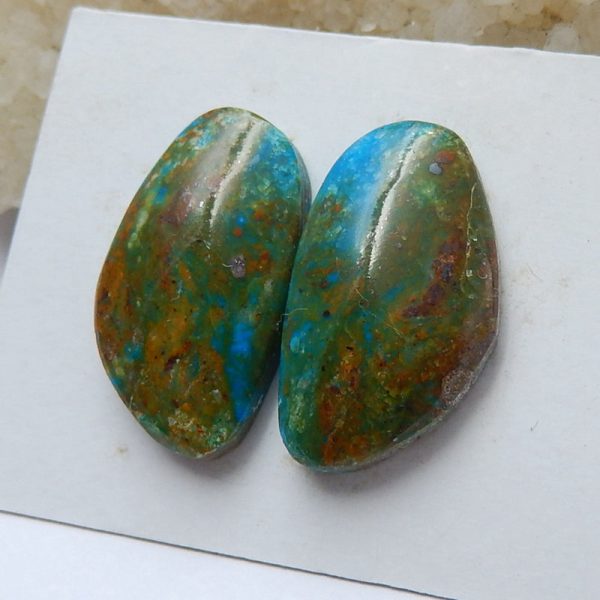 Natural Blue Opal Cabochons Paired 23x13x5mm, 4.7g Cheap