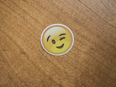 Wink Smile Emoji Sticker Cheap