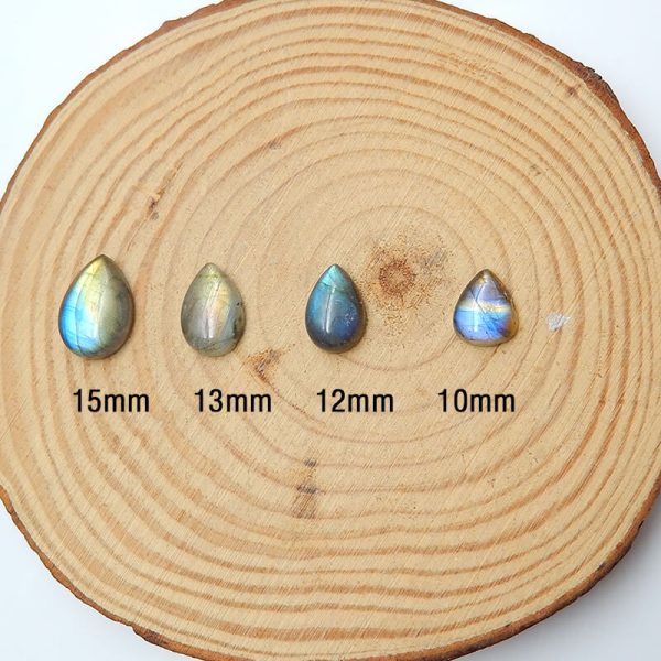 10mm-15mm Teardrop Flatback Labradorite Cabochon, 10mm 12mm 13mm 15mm on Sale