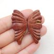 Natural Red Creek Jasper Carved butterfly wings Cabochons 43x19x4mm, 7.8g Hot on Sale