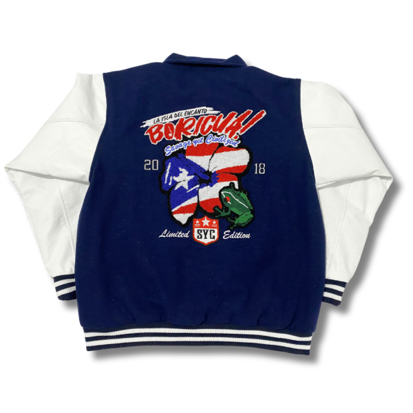 Premium Puerto Rico (Navy blue) Varsity Jacket Discount