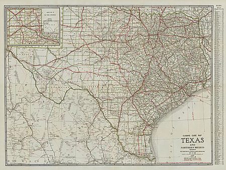 Clasons Texas Guide Map 1931 Fashion