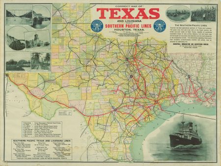 Correct Map of Texas and Louisiana 1917 Online