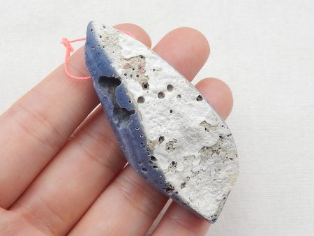 Natural Blue Fossil Coral Pendant Bead 62x27x15mm, 27.2g Supply