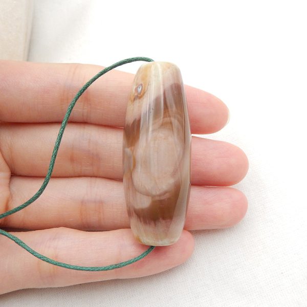 Natural Morrisouite Jasper Pendant Bead 45x18mm, 22.4g Online Sale