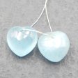 Natural Blue Aquamarine Earring Beads 12x12x7mm, 2.7g Discount