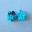 Natural Turquoise Carved flower Cabochons Paired 7x3mm, 0.4g on Sale