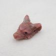 Natural Rhodonite Carved wolf head Pendant Bead 17x23x9mm, 5.5g Supply