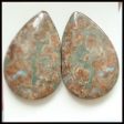 Natural Mushroom Jasper Cabochons Paired 29x19x5mm, 8.9g Online now