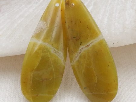 Natural Yellow Opal Earring Beads 31x11x5mm, 3.7g Hot on Sale