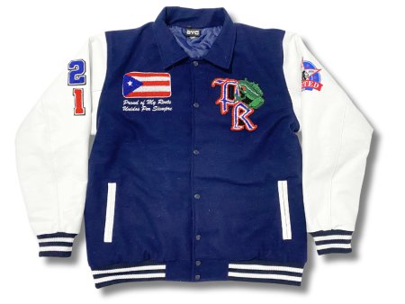 Premium Puerto Rico (Navy blue) Varsity Jacket Discount