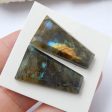 Natural Labradorite Cabochons Paired 26x14x5mm, 7.1g Online now