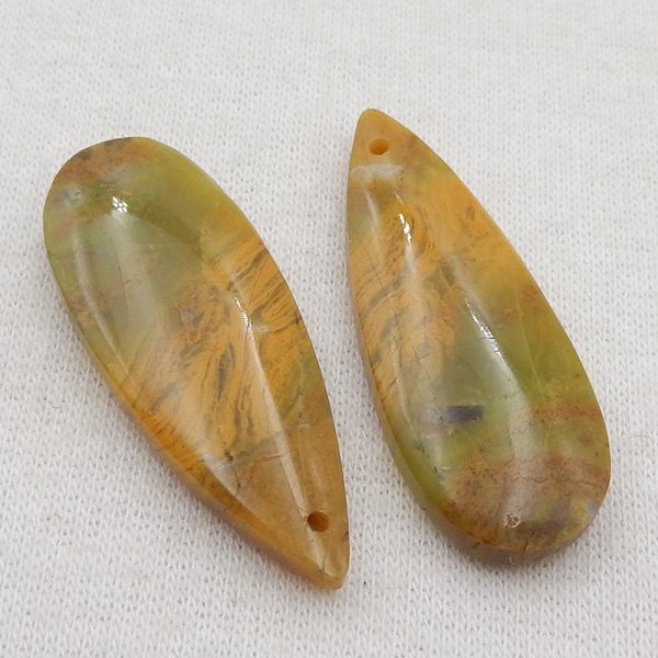 Natural Yellow Opal Earring Beads 31x11x5mm, 3.7g Hot on Sale