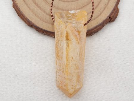 Natural Yellow Quartz Pendant Bead 47x17x14mm, 16g Sale